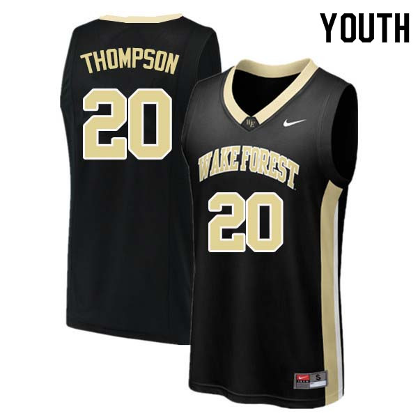 Youth #20 Terrence Thompson Wake Forest Demon Deacons College Basketball Jerseys Sale-Black